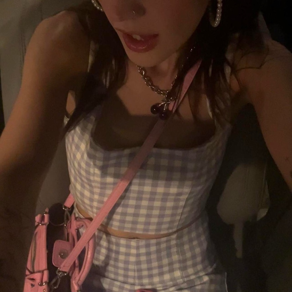 FOREVER21 BABYBLUE GINGHAM SET🩵